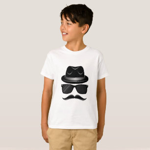 T-shirt Hippie frais avec la moustache, le casquette et