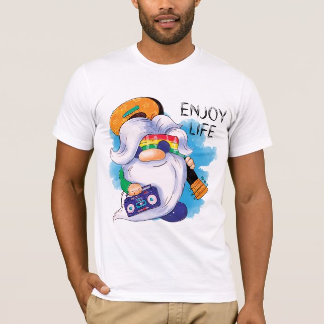 T-shirt Hippie Gnome : Profitez de la vie (Devant)