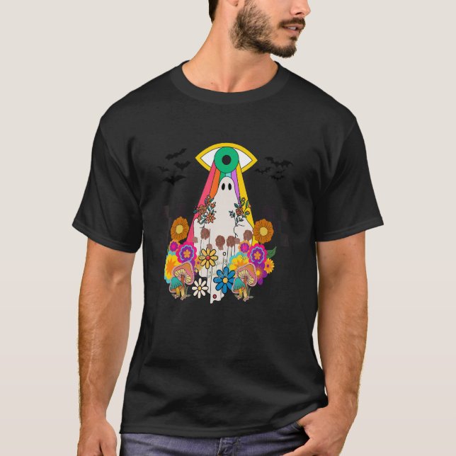 T-SHIRT HIPPIE HALLOWEEN MILIEU FLORAL ÉFFRAYANT T (Devant)