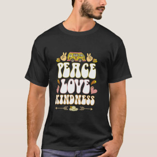 T-shirt Hippie Hippie Paix Amour Kindness Retro Costume H