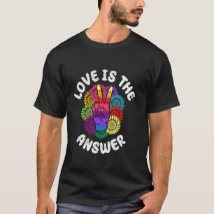 T-shirt Hippie L'AMOUR EST LA RÉPONSE Drôle Tournesol