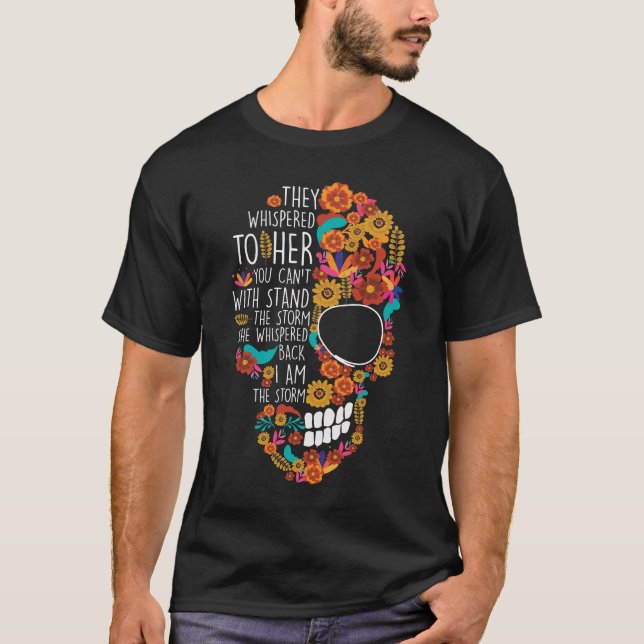 T-shirt Hippie Maman Fleur Crâne de sucre Floral (Devant)