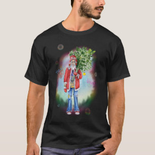 T-shirt Hippie Père Noël Paix & Amour