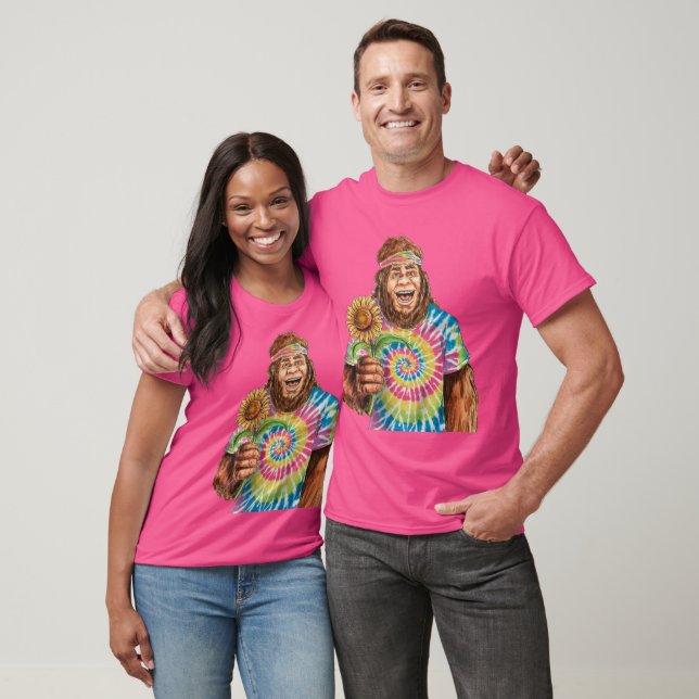 T-shirt Hippie Sasquatch Avec Tournesol (Unisexe)