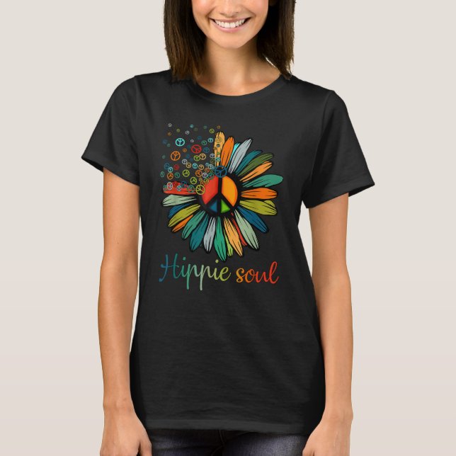 T-shirt Hippie Soul Amoureux des fleurs (Devant)