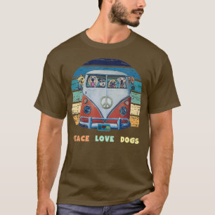 T-shirt Hippie Van Peace Love Dogs Hippie Van