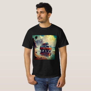 T-shirt Hippie Van Seascape Voyageur Mood Art