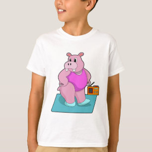 T-shirt Hippo at Fitness with Radio.PNG
