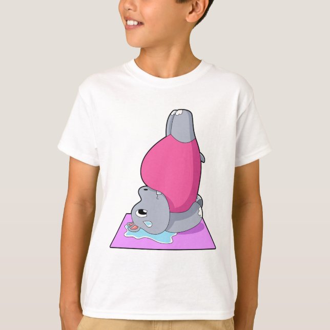 T-shirt Hippo au yoga Fitness (Devant)