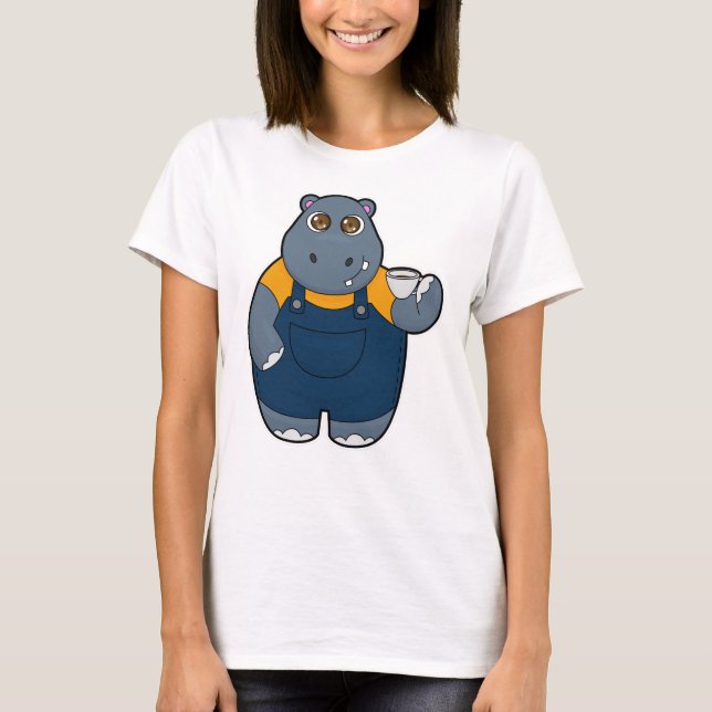 T-shirt Hippo avec la coupe du café (Devant)