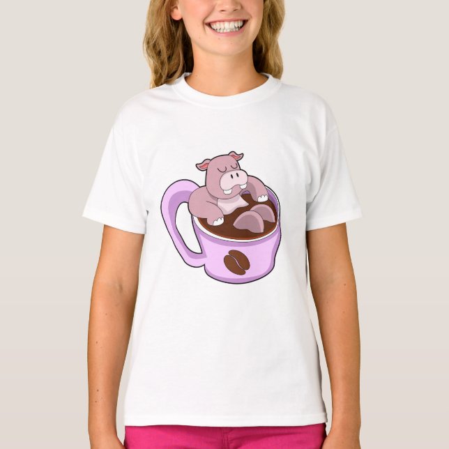 T-shirt Hippo avec la coupe du café (Devant)