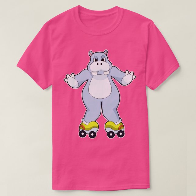 T-shirt Hippo avec patins à rouleaux (Design devant)