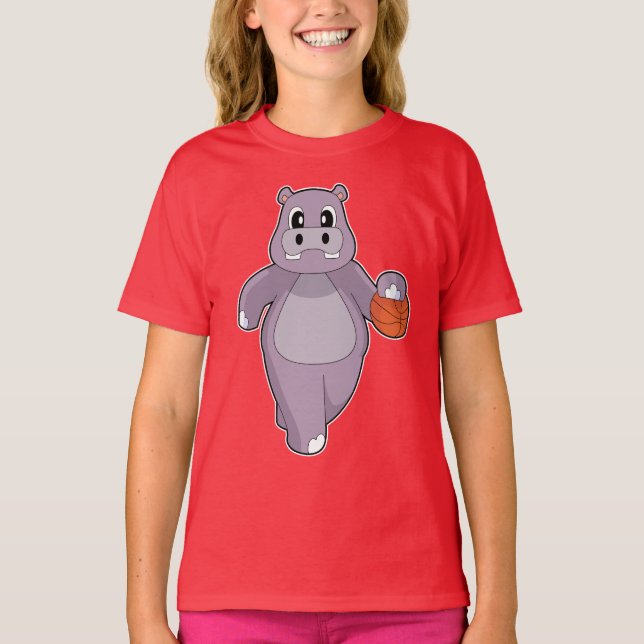 T-shirt Hippo Basketball player Basketball (Devant)