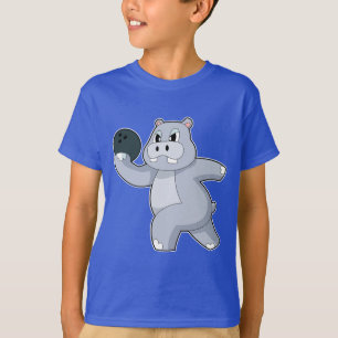 T-shirt Hippo Bowling ball