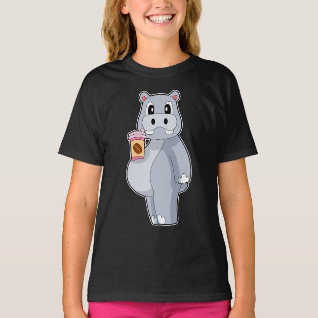 T-shirt Hippo Café pour aller (Devant)