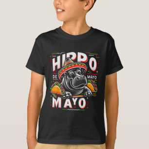 T-shirt Hippo Cinco De Mayo Drôle Mexique Hippopotame Drôl