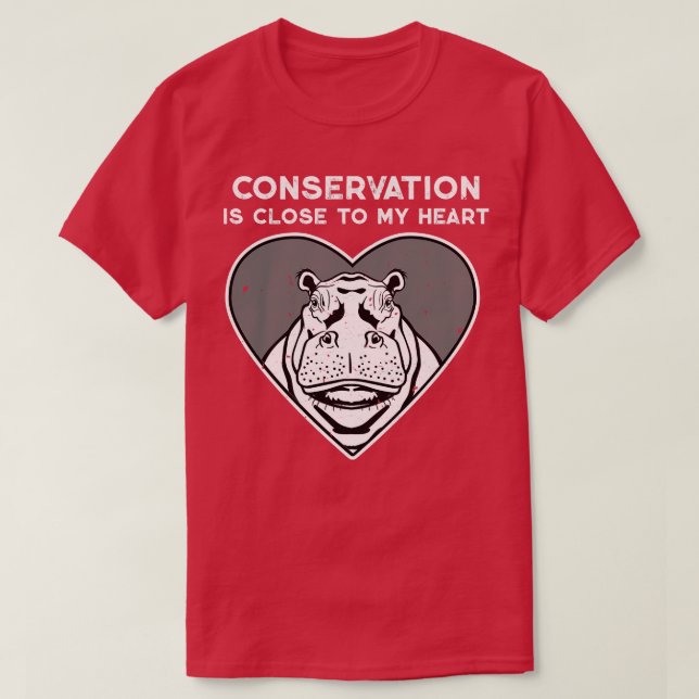 T-shirt Hippo Conservation Heart (Design devant)