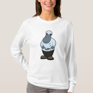 T-shirt Hippo cuisiner avec la Pan