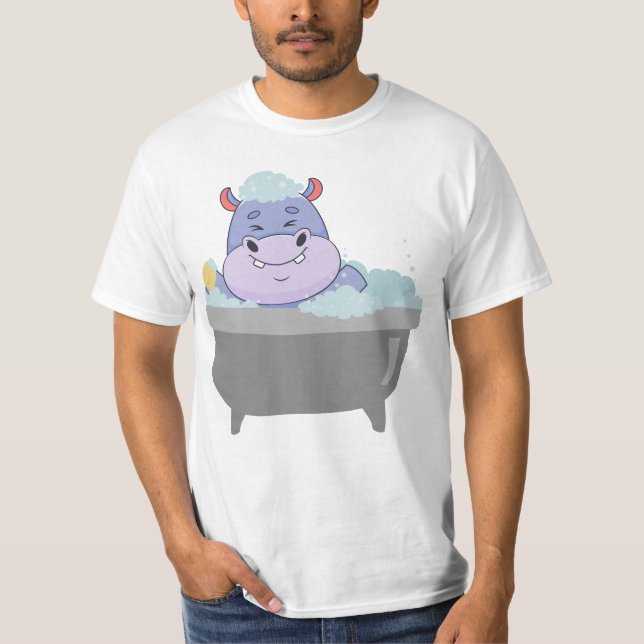 T-shirt Hippo Dans La Baignoire (Devant)