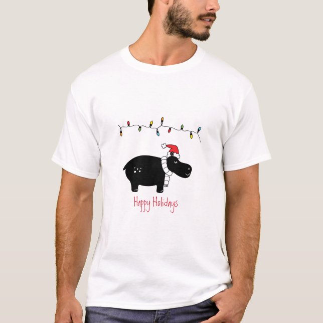 T-shirt Hippo de Noël fantastique (Devant)
