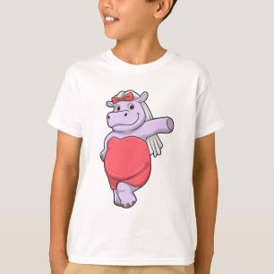 T-shirt Hippo en mariée avec Voile & Bow