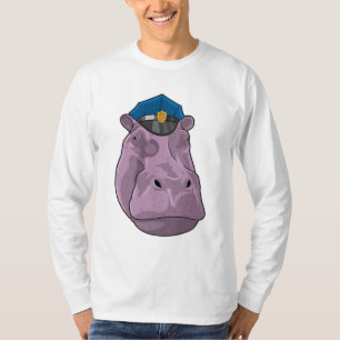 T-shirt Hippo en tant que policier