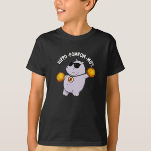 T-shirt Hippo-pompom-mus drôle Animal Hippo Pun Dark BG