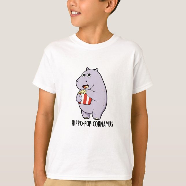 T-shirt Hippo-pop-cornemus Funny Hippo Pun (Devant)