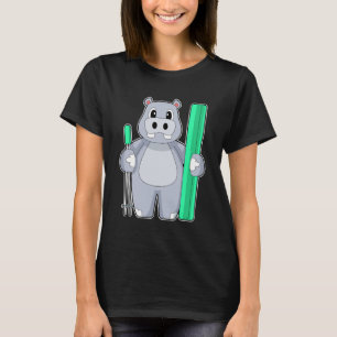 T-shirt Hippo Skier Ski Sports d'hiver
