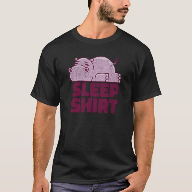 T-shirt Hippo Sleep Nap Taker Lazy Animal Sarcastic Retro (Devant)