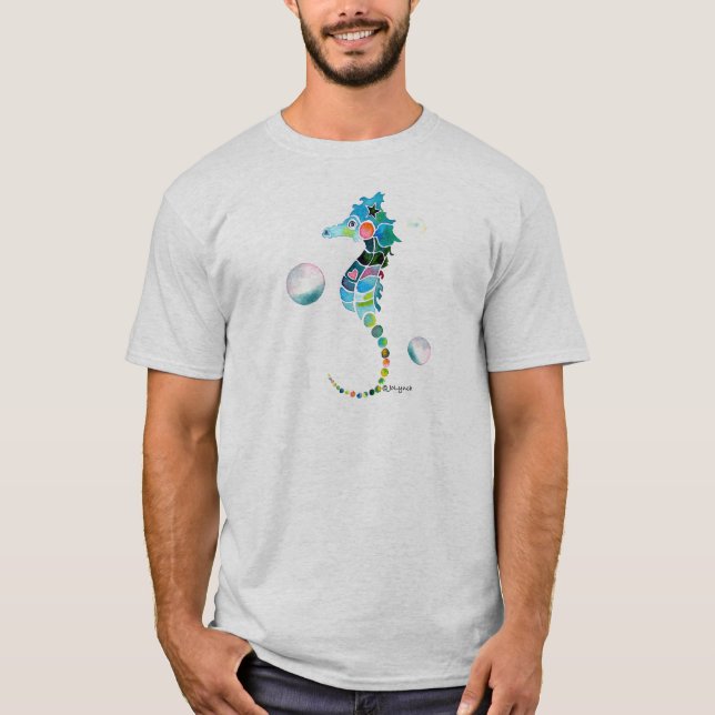T-shirt Hippocampe avec des bulles (Devant)