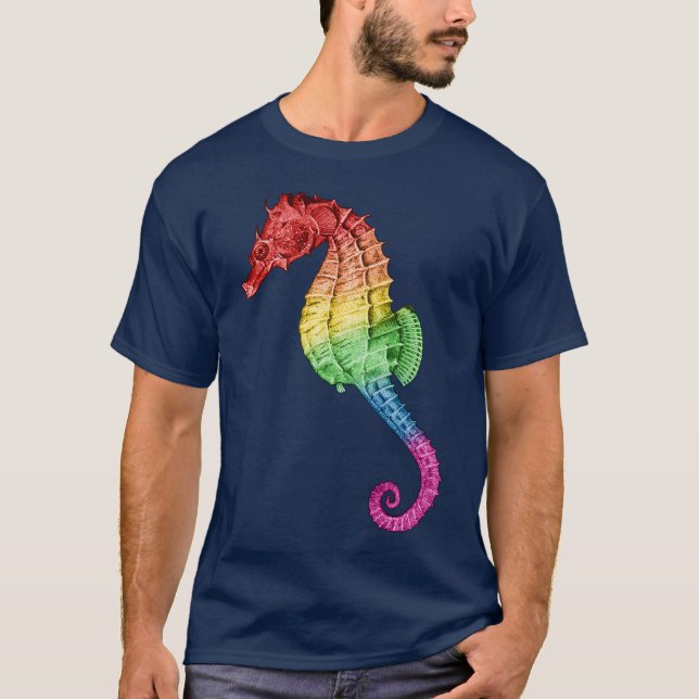 T-shirt Hippocampe d'arc-en-ciel (Devant)