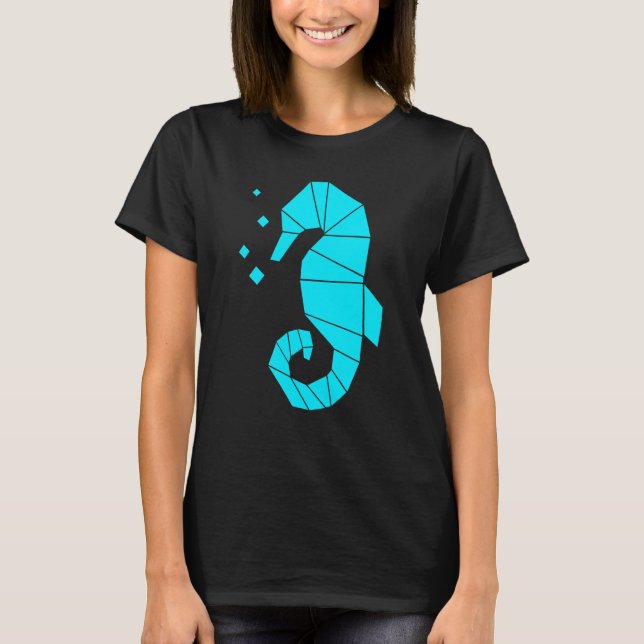 T-shirt Hippocampe de mer Polygone Aquatique Poisson de me (Devant)