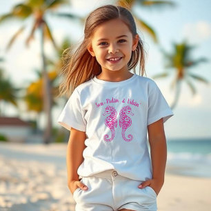 T-shirt Hippocampe-pêcheur Coeur-Hawaï Tropical