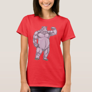 T-shirt Hippopotame culturiste musculation