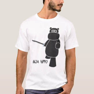 T-shirt Hippopotame de Ninja - préparez pour la bataille