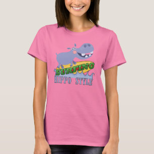T-shirt Hippopotame de surfer