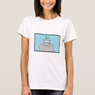 T-shirt Hippopotame et oiseau