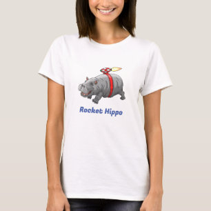 T-shirt Hippopotame Fusée Mignon