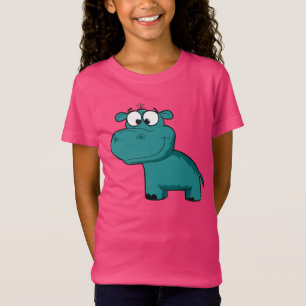 T-Shirt Hippopotame heureux bleu