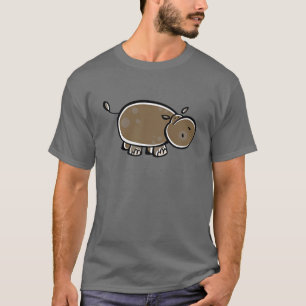 T-shirt Hippopotame heureux de bande dessinée