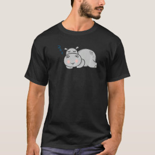 T-shirt Hippopotame mignon Sleeping Hippopotame Animal