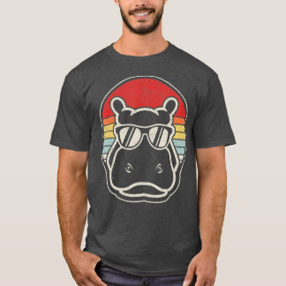 T-shirt Hippopotame Vintage rétro en verre de soleil