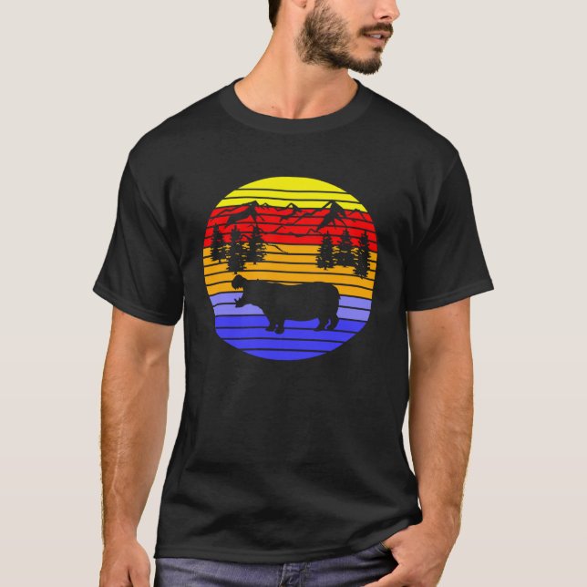 T-shirt Hippopotamus  Retro Vintage Hippos Animal  Hippo (Devant)