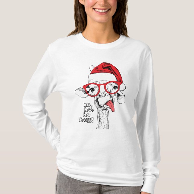 T-shirt Hipster Christmas Giraffe | Vacances (Devant)