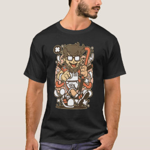 T-shirt Hipster Field Hockey Papa Retro Et Vibes Vintages