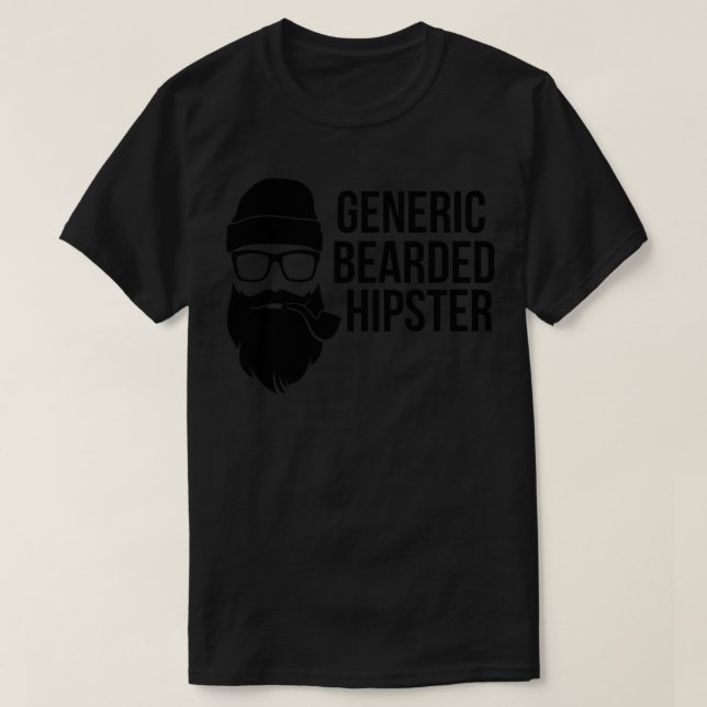 T-shirt Hipster Générique Porté Drôle conception barbe 1 (Design devant)