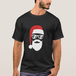T-shirt Hipster Père Noël avec barbe et lunettes de soleil