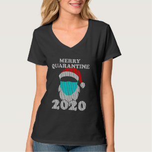 T-shirt Hipster Père Noël Avec Masque Visage 2020 Vilain M