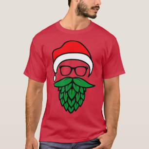 T-shirt Hipster Père Noël Hops Beard Noël pour les amateur